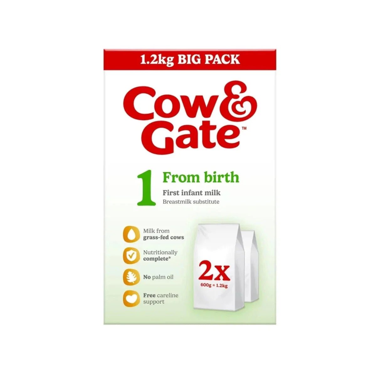 Cow & Gate 1 First Infant Milk Formula from Birth 1.2kg (2x600g) | Luxury Home Accessories | Heulog Glow