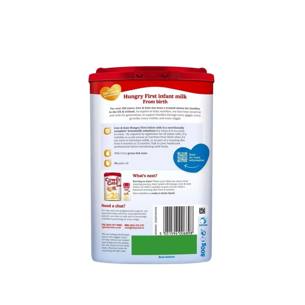 Cow & Gate 1 Hungry Baby Milk Formula 0-6 months 800g | Luxury Home Accessories | Heulog Glow