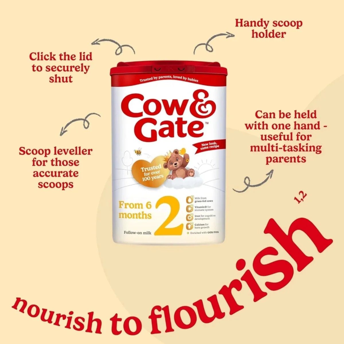 Cow & Gate 2 Follow On Milk Formula 6-12 months 800g | Luxury Home Accessories | Heulog Glow