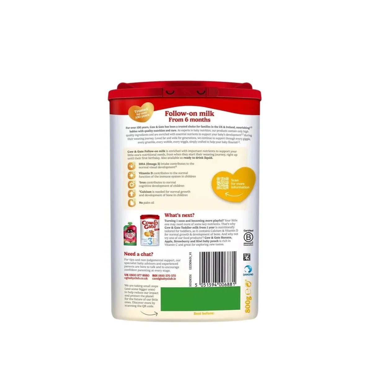 Cow & Gate 2 Follow On Milk Formula 6-12 months 800g | Luxury Home Accessories | Heulog Glow
