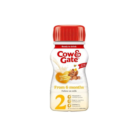 Cow & Gate 2 Follow On Ready to Drink Liquid Milk 6+ months 200ml | Luxury Home Accessories | Heulog Glow