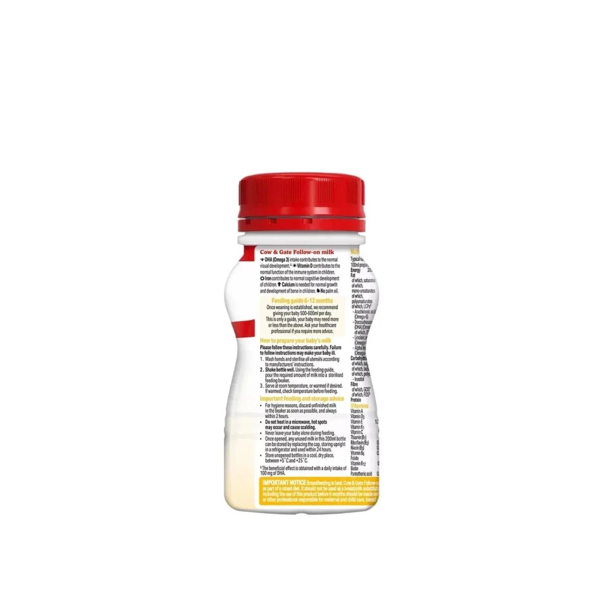 Cow & Gate 2 Follow On Ready to Drink Liquid Milk 6+ months 200ml | Luxury Home Accessories | Heulog Glow