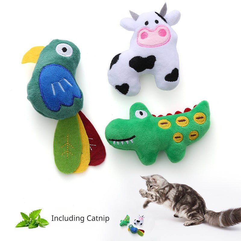 Cow Parrot Shape Cat Toy Cute Plush Animal Toys With Catnip Interactive Play Pet Supplies Tease Cat Bite Resistant | Luxury Home Accessories | Heulog Glow