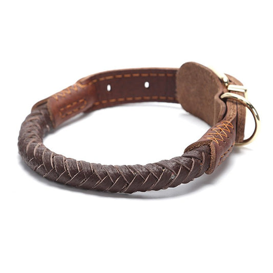 Cowhide Dog Collar Medium And Large Adjustable Collar To Prevent Traction | Luxury Home Accessories | Heulog Glow