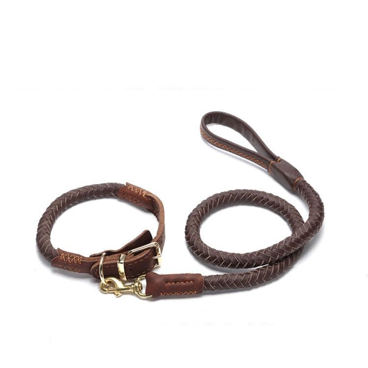 Cowhide Dog Collar Medium And Large Adjustable Collar To Prevent Traction | Luxury Home Accessories | Heulog Glow