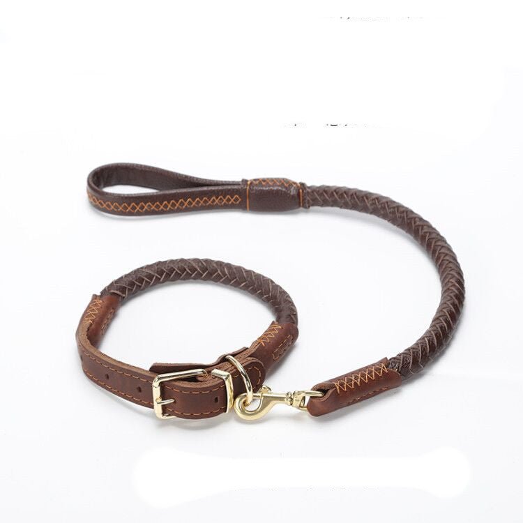 Cowhide Dog Collar Medium And Large Adjustable Collar To Prevent Traction | Luxury Home Accessories | Heulog Glow