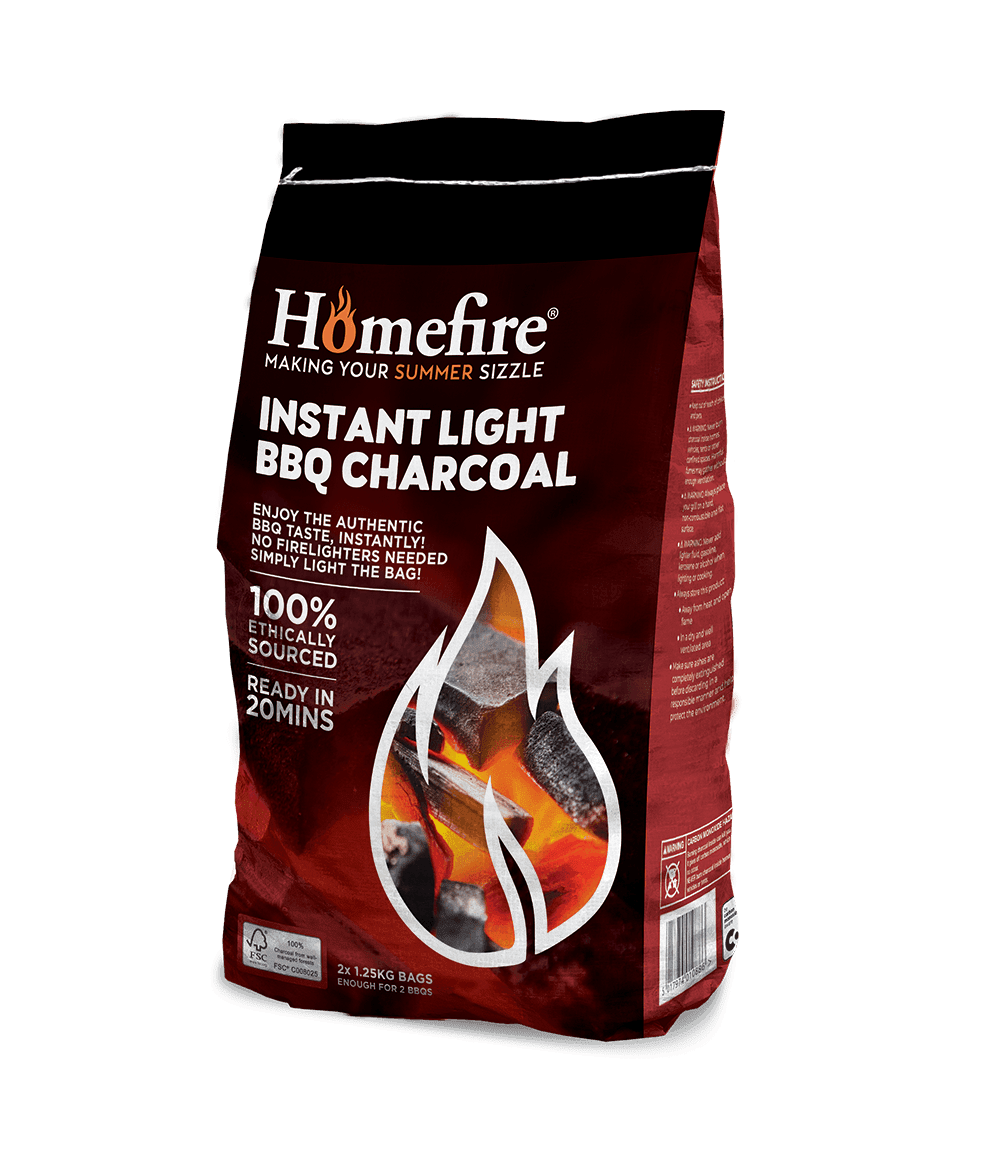 CPL Homefire Instant Light BBQ Charcoal 2 x 1.25kg | Luxury Home Accessories | Heulog Glow
