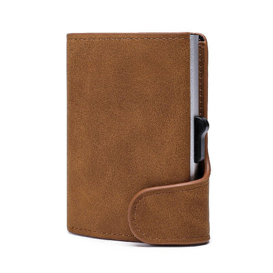 Crazy Horse Leather Aluminum Card Case Wallet | Luxury Home Accessories | Heulog Glow