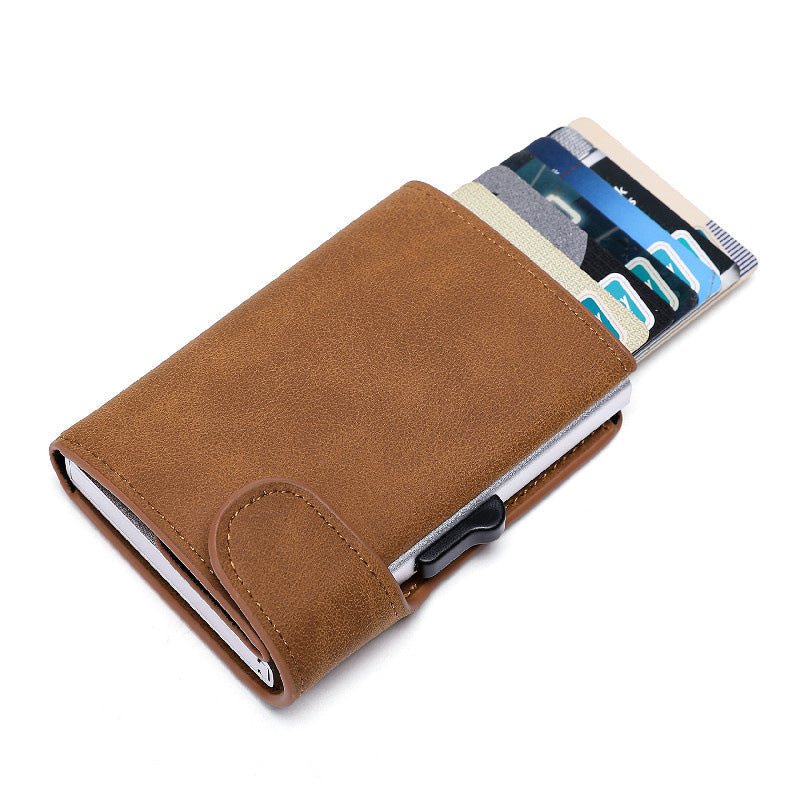 Crazy Horse Leather Aluminum Card Case Wallet | Luxury Home Accessories | Heulog Glow