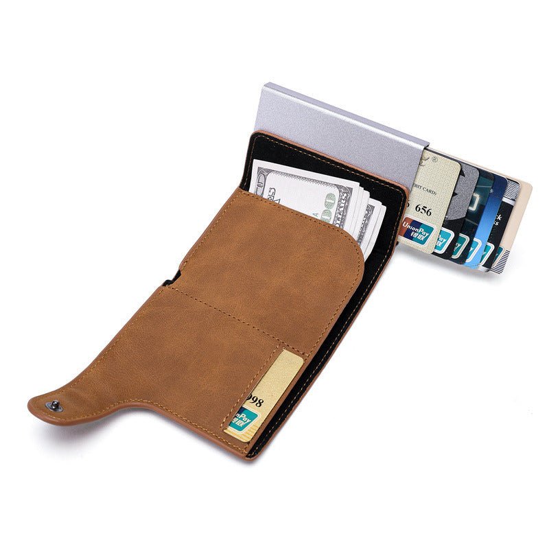 Crazy Horse Leather Aluminum Card Case Wallet | Luxury Home Accessories | Heulog Glow