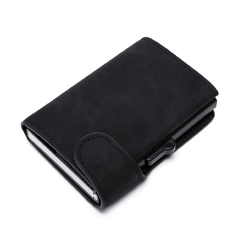 Crazy Horse Leather Aluminum Card Case Wallet | Luxury Home Accessories | Heulog Glow