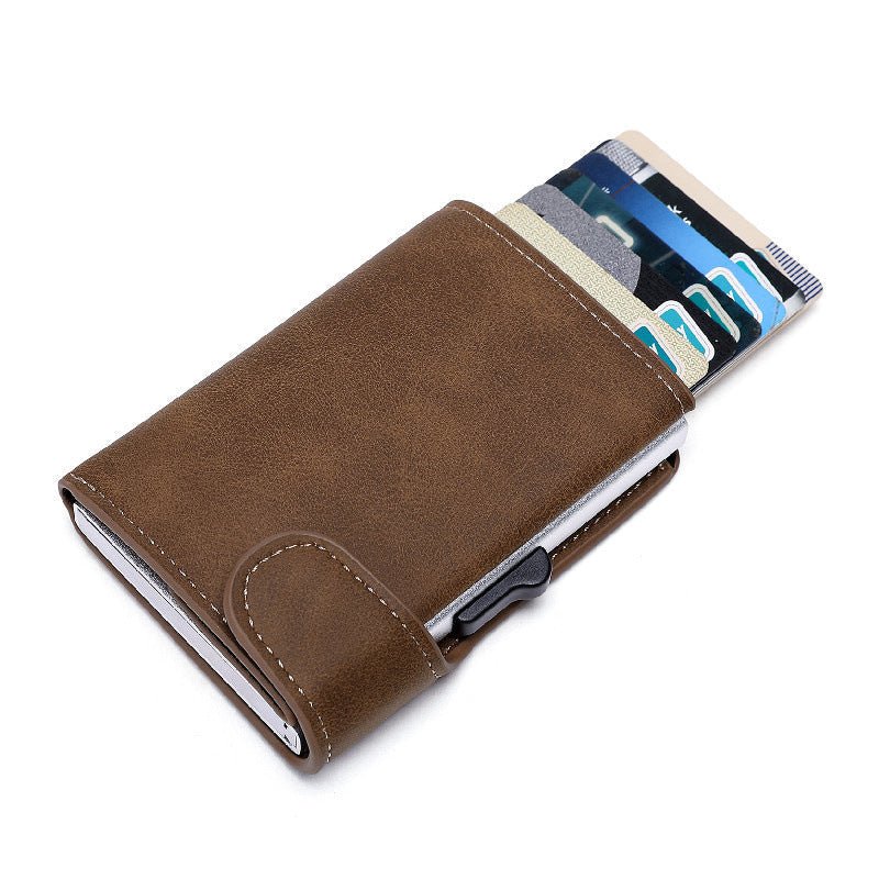 Crazy Horse Leather Aluminum Card Case Wallet | Luxury Home Accessories | Heulog Glow