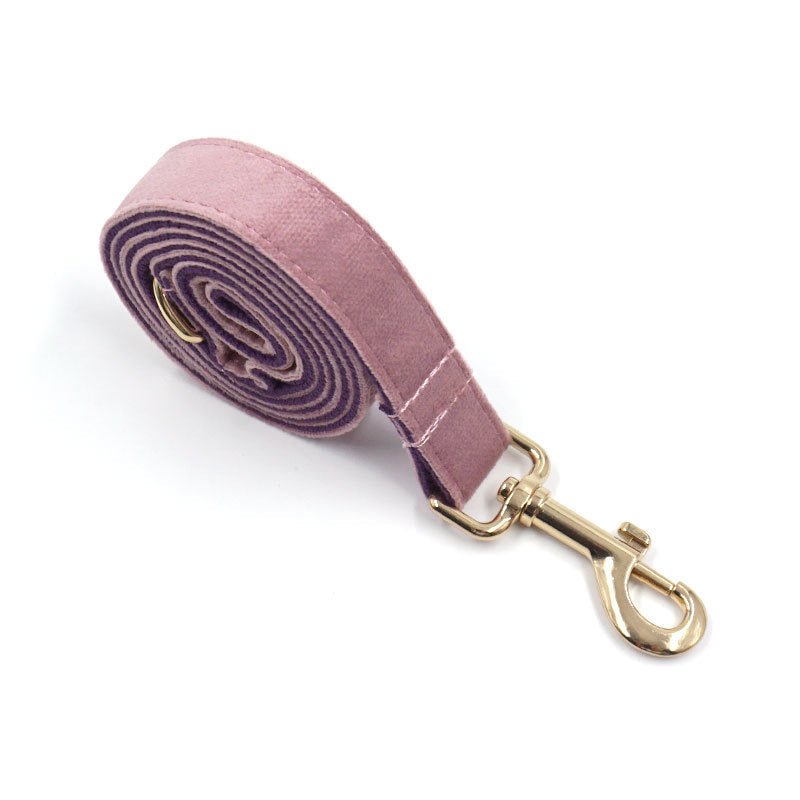 Creamy Coffee Velvet Dog Collar And Leash Set | Luxury Home Accessories | Heulog Glow