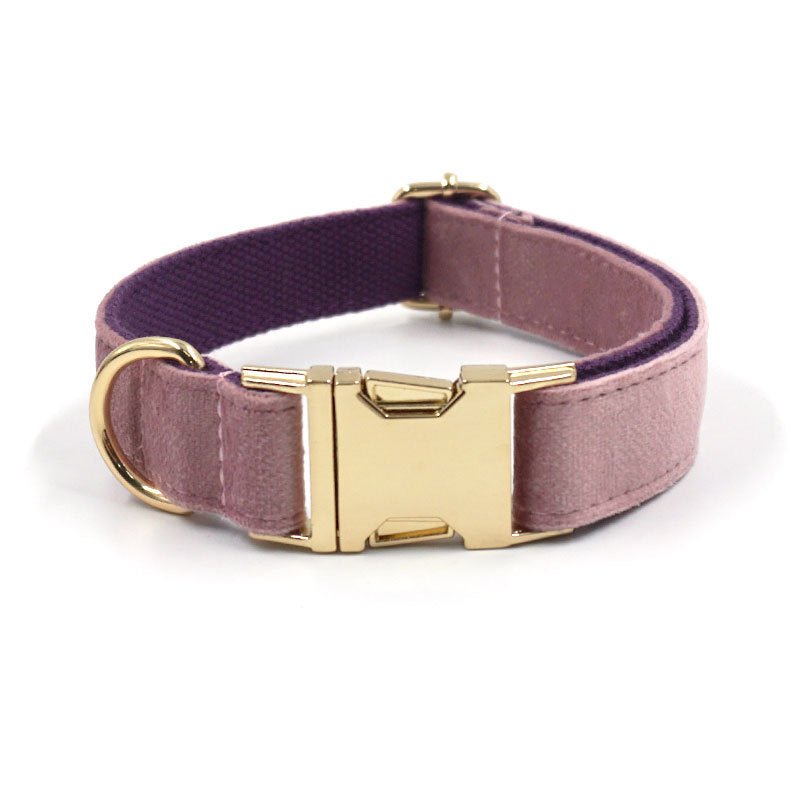 Creamy Coffee Velvet Dog Collar And Leash Set | Luxury Home Accessories | Heulog Glow