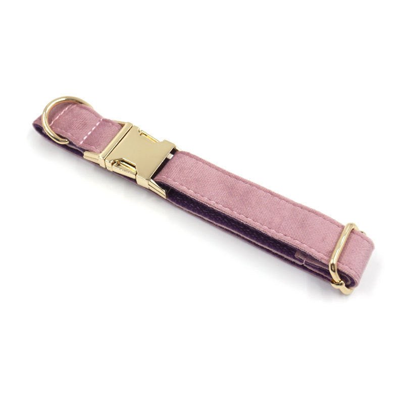 Creamy Coffee Velvet Dog Collar And Leash Set | Luxury Home Accessories | Heulog Glow