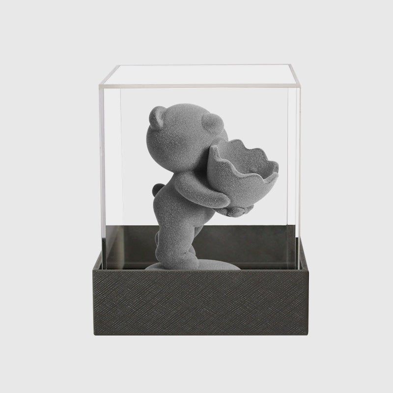Creative Flocking Rose Bouquet Confession Bear Valentine's Day Gift | Luxury Home Accessories | Heulog Glow
