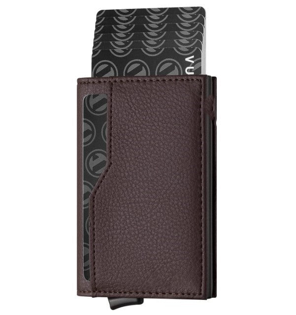 Credit Card Case With Double Id Window Rfid Blocking Automatic Leather Up Wallet | Luxury Home Accessories | Heulog Glow