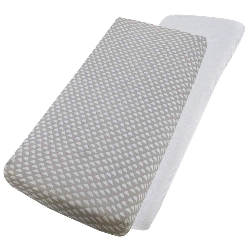 Crib Jersey Fitted Sheets 100% Cotton 40x90cm - Pack Of 2 - Fits All Models | Luxury Home Accessories | Heulog Glow