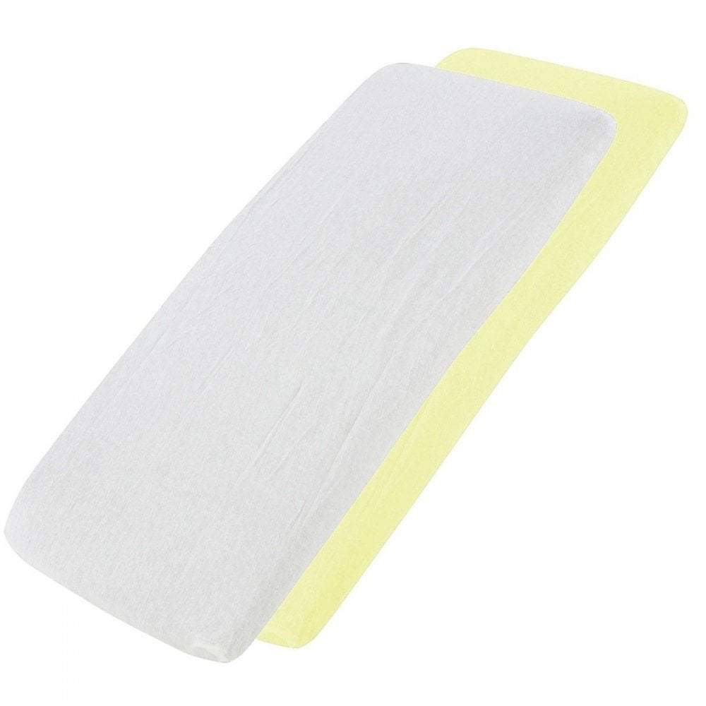 Crib Jersey Fitted Sheets 100% Cotton 40x90cm - Pack Of 2 - Fits All Models | Luxury Home Accessories | Heulog Glow