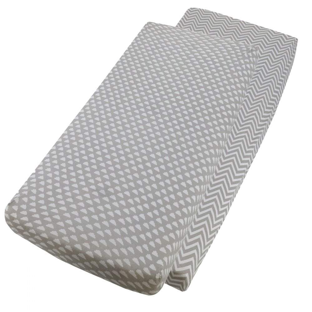 Crib Jersey Fitted Sheets 100% Cotton 40x90cm - Pack Of 2 - Fits All Models | Luxury Home Accessories | Heulog Glow