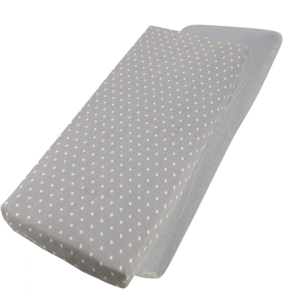 Crib Jersey Fitted Sheets 100% Cotton 40x90cm - Pack Of 2 - Fits All Models | Luxury Home Accessories | Heulog Glow