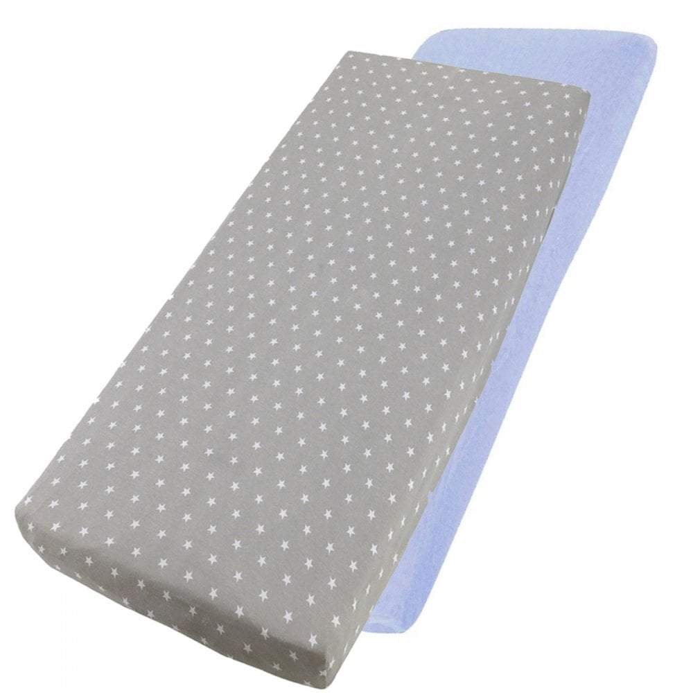 Crib Jersey Fitted Sheets 100% Cotton 40x90cm - Pack Of 2 - Fits All Models | Luxury Home Accessories | Heulog Glow