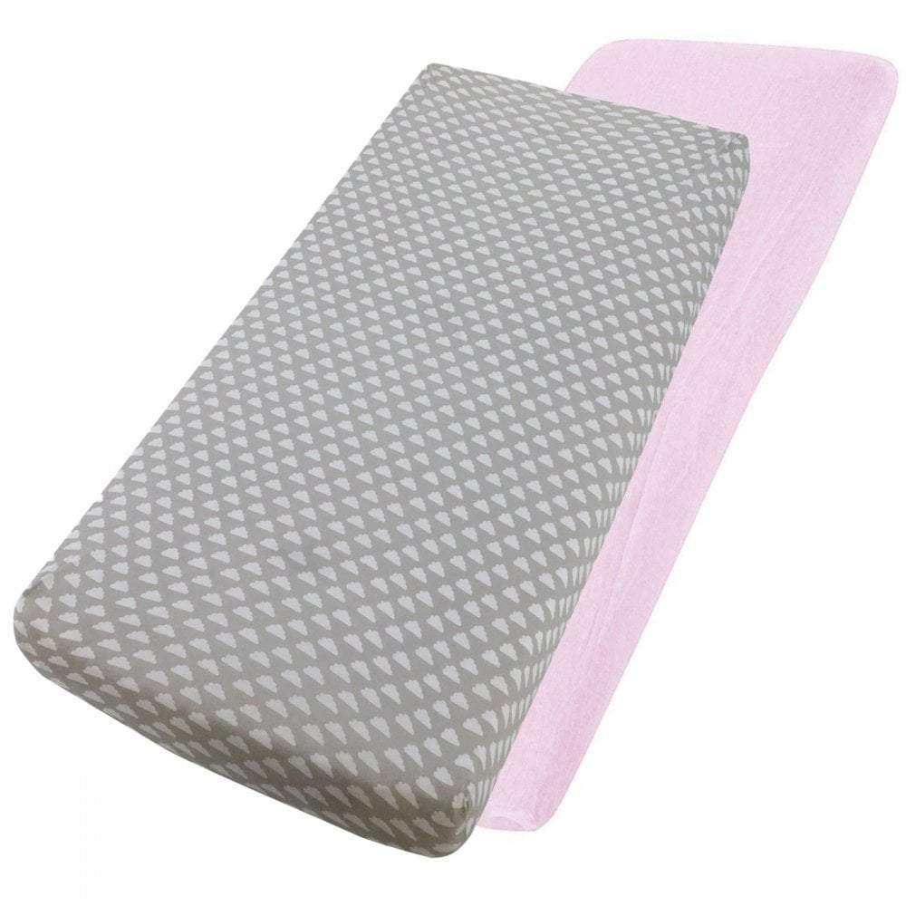 Crib Jersey Fitted Sheets 100% Cotton 40x90cm - Pack Of 2 - Fits All Models | Luxury Home Accessories | Heulog Glow