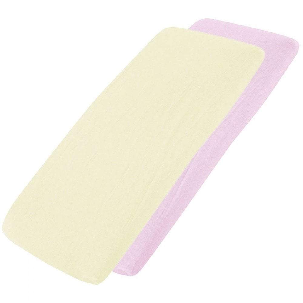 Crib Jersey Fitted Sheets 100% Cotton 40x90cm - Pack Of 2 - Fits All Models | Luxury Home Accessories | Heulog Glow