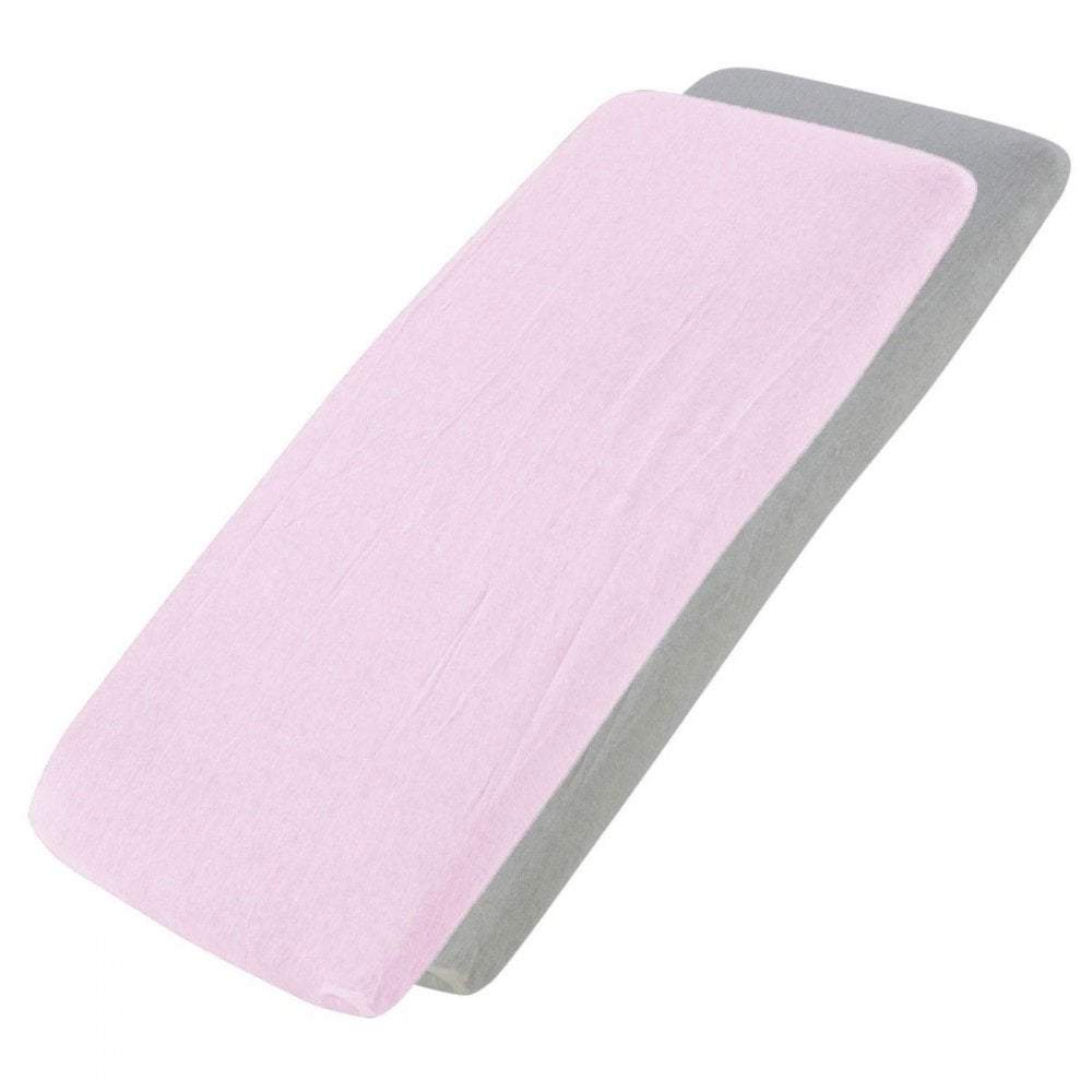 Crib Jersey Fitted Sheets 100% Cotton 40x90cm - Pack Of 2 - Fits All Models | Luxury Home Accessories | Heulog Glow