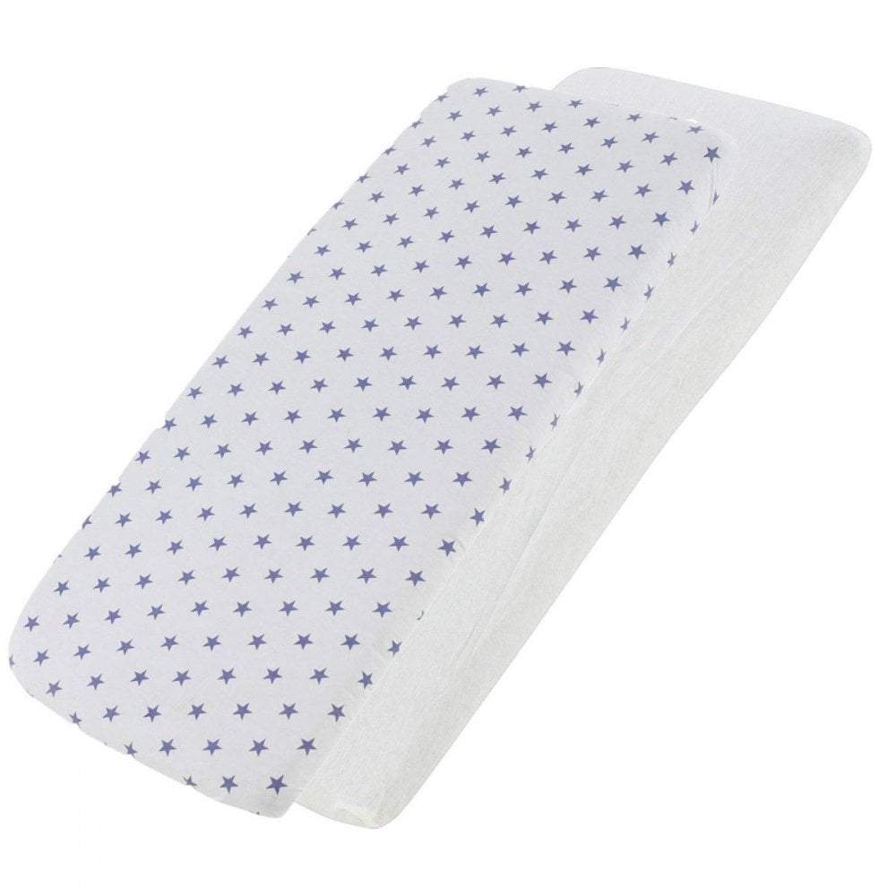 Crib Jersey Fitted Sheets 100% Cotton 40x90cm - Pack Of 2 - Fits All Models | Luxury Home Accessories | Heulog Glow