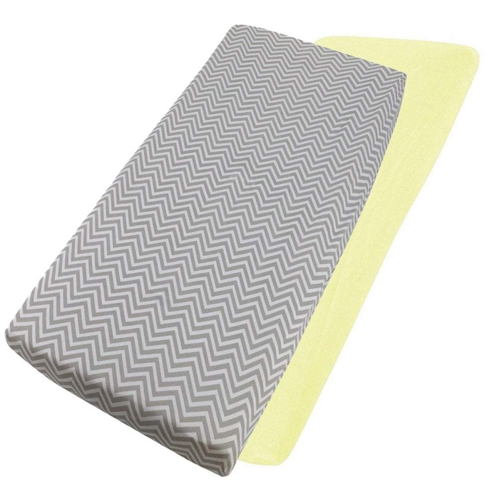 Crib Jersey Fitted Sheets 100% Cotton 40x90cm - Pack Of 2 - Fits All Models | Luxury Home Accessories | Heulog Glow