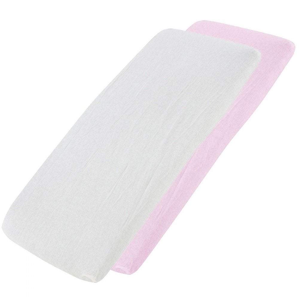 Crib Jersey Fitted Sheets 100% Cotton 40x90cm - Pack Of 2 - Fits All Models | Luxury Home Accessories | Heulog Glow