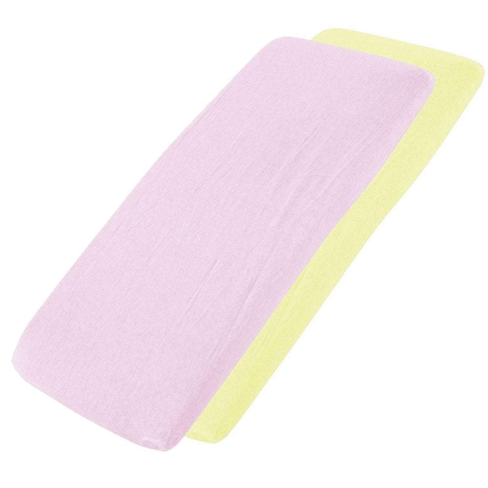 Crib Jersey Fitted Sheets 100% Cotton 40x90cm - Pack Of 2 - Fits All Models | Luxury Home Accessories | Heulog Glow