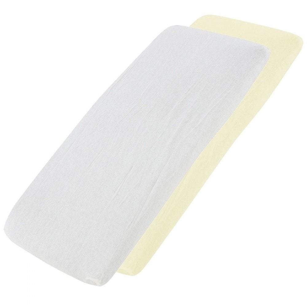 Crib Jersey Fitted Sheets 100% Cotton 40x90cm - Pack Of 2 - Fits All Models | Luxury Home Accessories | Heulog Glow