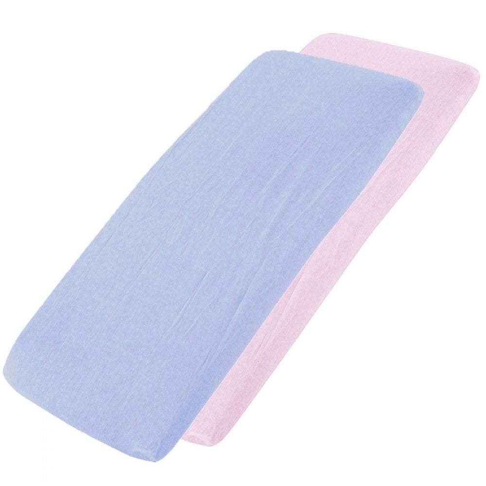 Crib Jersey Fitted Sheets 100% Cotton 40x90cm - Pack Of 2 - Fits All Models | Luxury Home Accessories | Heulog Glow