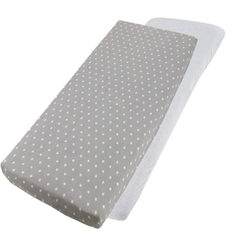 Crib Jersey Fitted Sheets 100% Cotton 40x90cm - Pack Of 2 - Fits All Models | Luxury Home Accessories | Heulog Glow