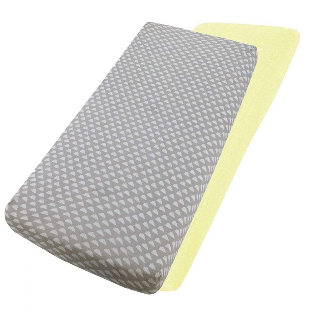Crib Jersey Fitted Sheets 100% Cotton 40x90cm - Pack Of 2 - Fits All Models | Luxury Home Accessories | Heulog Glow