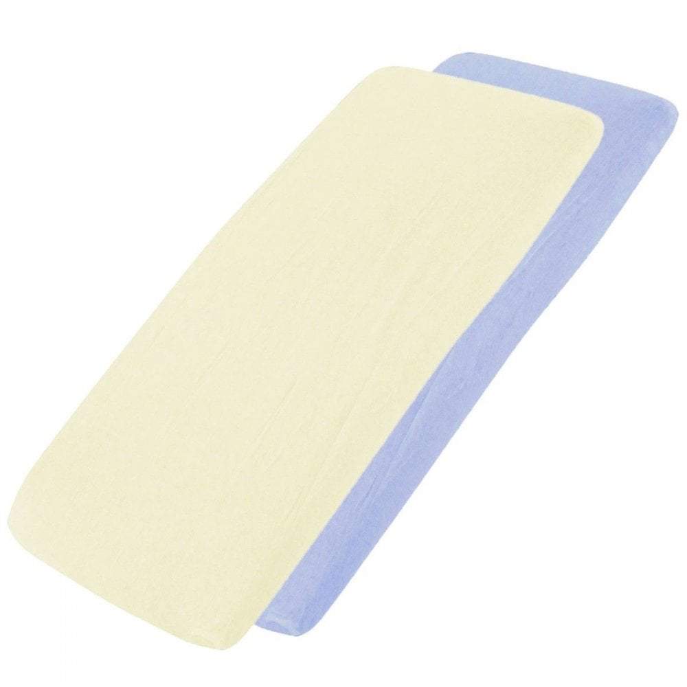 Crib Jersey Fitted Sheets 100% Cotton 40x90cm - Pack Of 2 - Fits All Models | Luxury Home Accessories | Heulog Glow