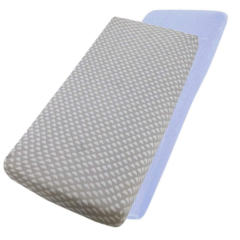 Crib Jersey Fitted Sheets 100% Cotton 40x90cm - Pack Of 2 - Fits All Models | Luxury Home Accessories | Heulog Glow