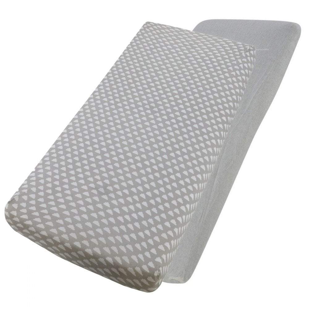 Crib Jersey Fitted Sheets 100% Cotton 40x90cm - Pack Of 2 - Fits All Models | Luxury Home Accessories | Heulog Glow