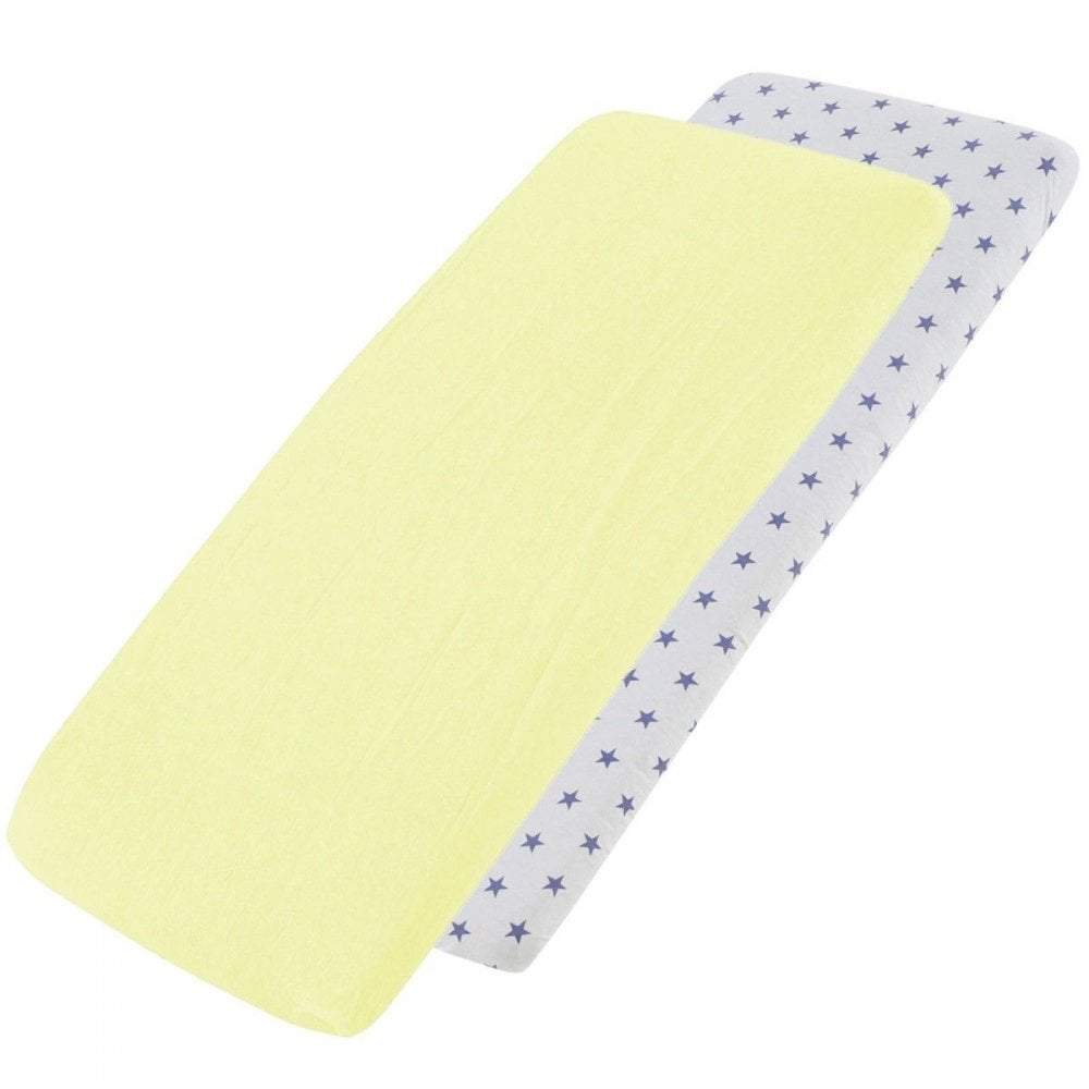 Crib Jersey Fitted Sheets 100% Cotton 40x90cm - Pack Of 4 - Fits All Models | Luxury Home Accessories | Heulog Glow