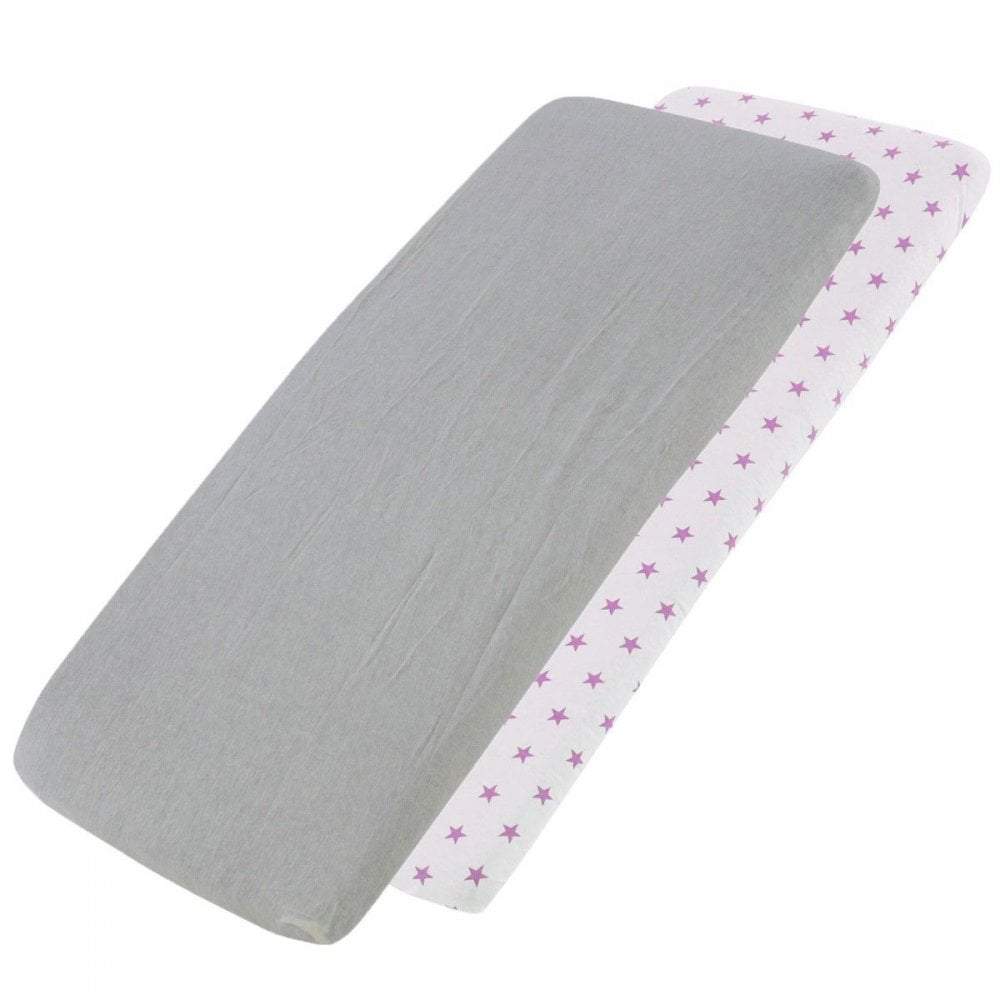 Crib Jersey Fitted Sheets 100% Cotton 40x90cm - Pack Of 4 - Fits All Models | Luxury Home Accessories | Heulog Glow