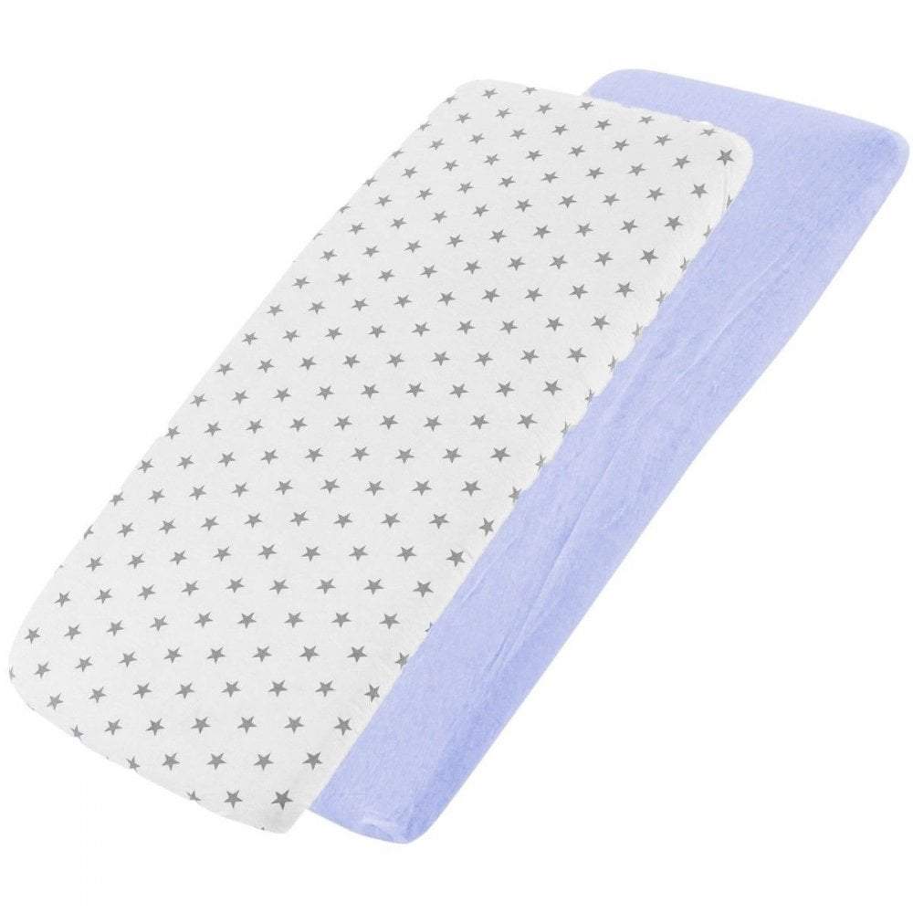 Crib Jersey Fitted Sheets 100% Cotton 40x90cm - Pack Of 4 - Fits All Models | Luxury Home Accessories | Heulog Glow