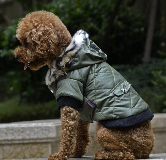Cross-border pet supplies pet clothes dog clothes autumn and winter fur collar coat pet dog clothing | Luxury Home Accessories | Heulog Glow