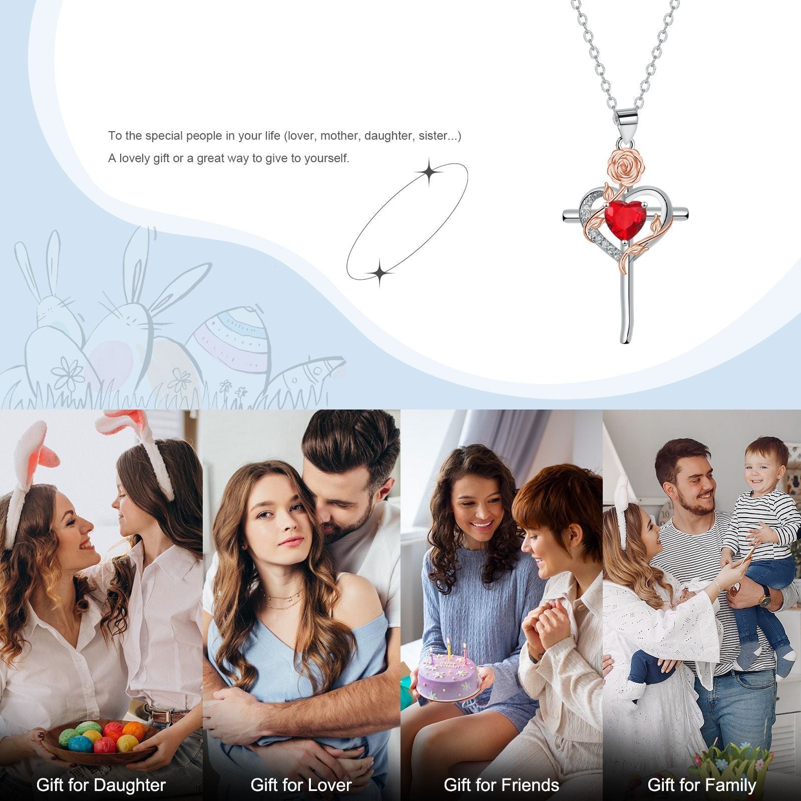 Cross Pendant Necklace Valentine's Day Gift | Luxury Home Accessories | Heulog Glow