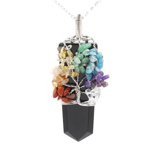 Crystal Column Tree Of Life Winding Pendant Necklace | Luxury Home Accessories | Heulog Glow