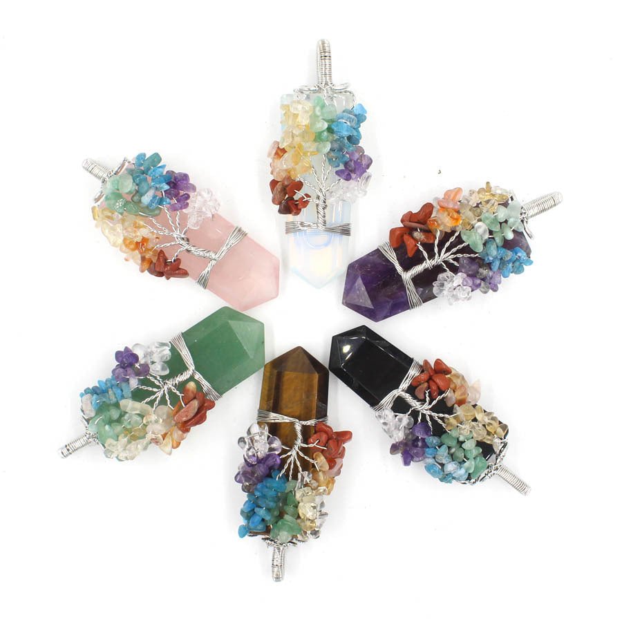 Crystal Column Tree Of Life Winding Pendant Necklace | Luxury Home Accessories | Heulog Glow