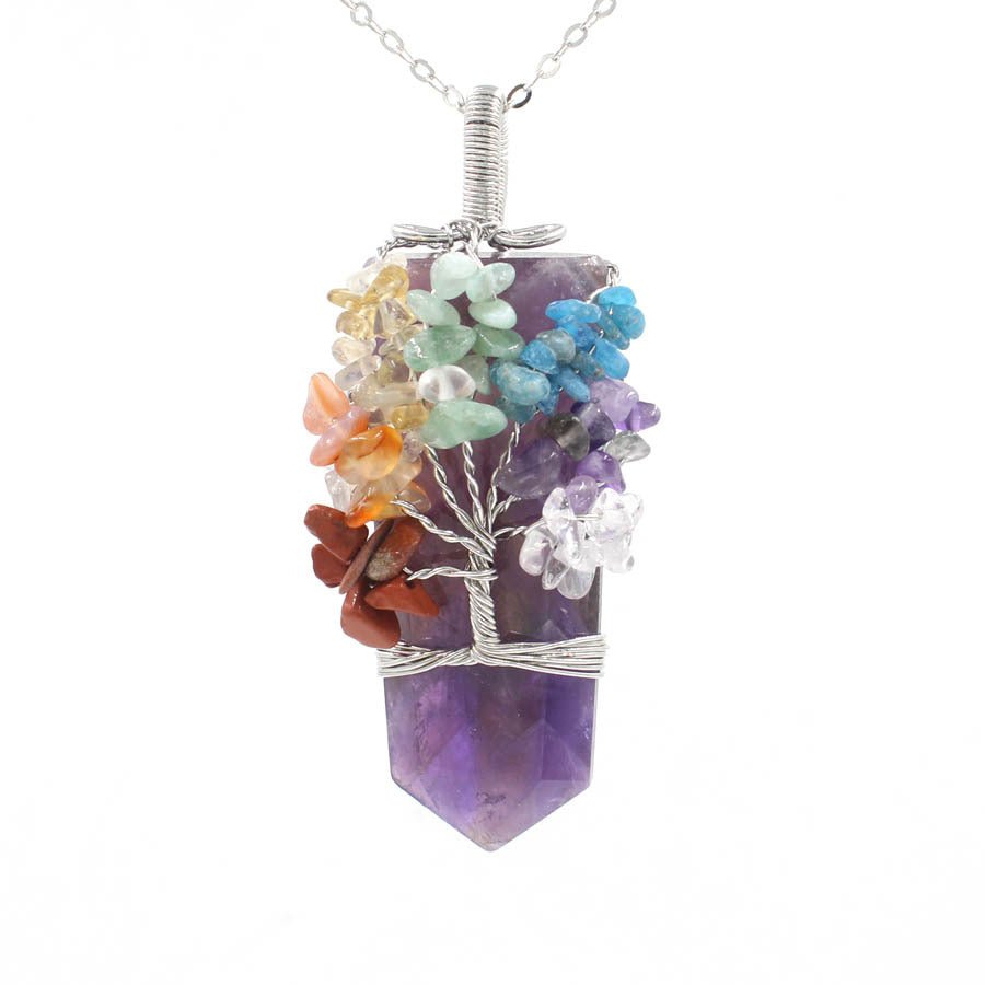Crystal Column Tree Of Life Winding Pendant Necklace | Luxury Home Accessories | Heulog Glow