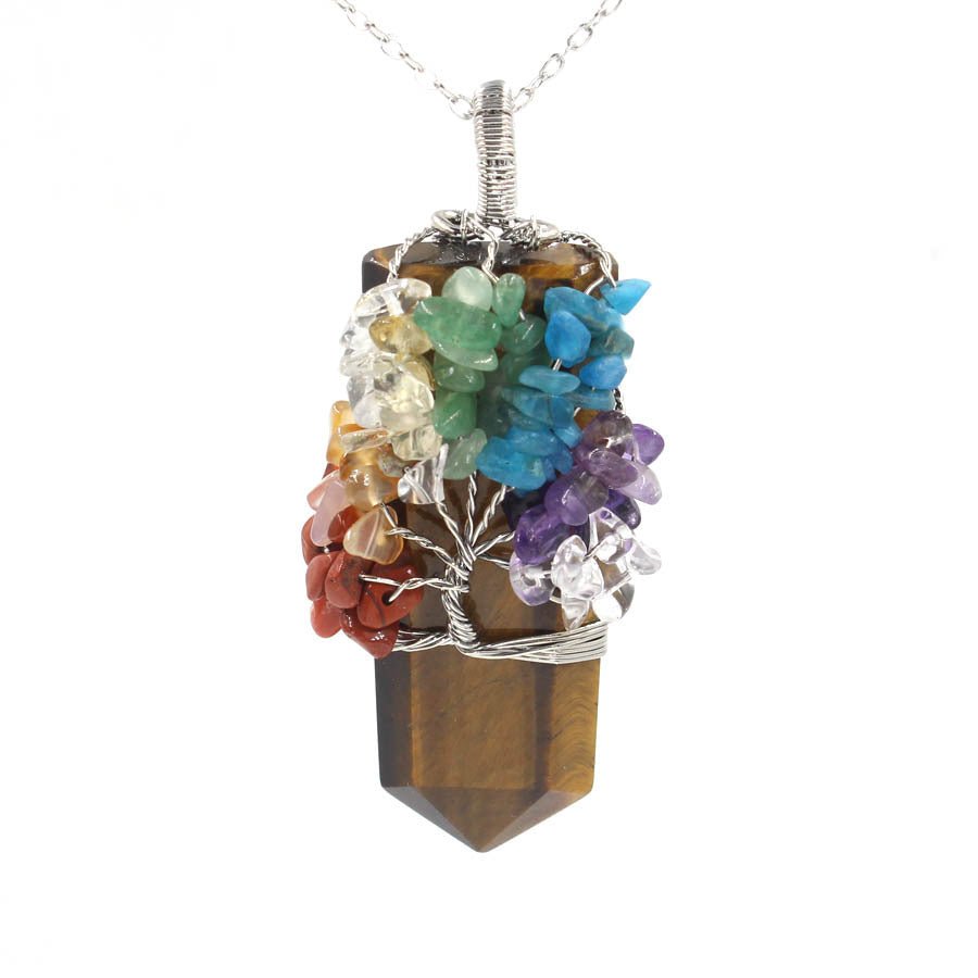 Crystal Column Tree Of Life Winding Pendant Necklace | Luxury Home Accessories | Heulog Glow
