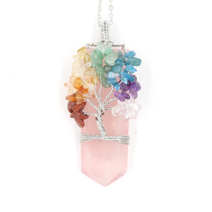 Crystal Column Tree Of Life Winding Pendant Necklace | Luxury Home Accessories | Heulog Glow